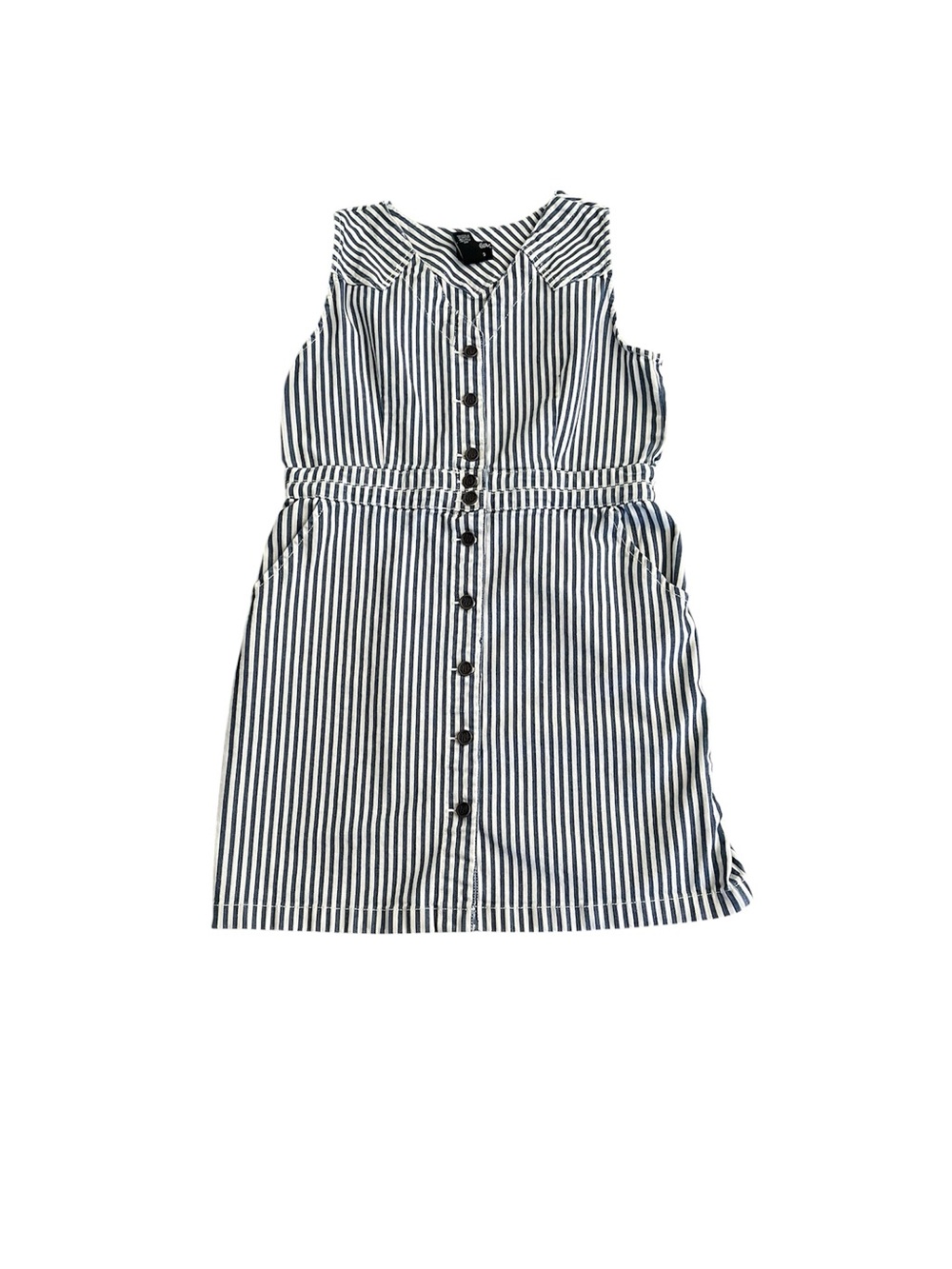 Wrangler Retro striped button down mini denim dress - large